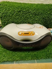 Sony ZS-X1 Boombox CD Player AM/FM Stereo White Tested - No Power Cord