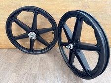 20 Mag Black Plastic 6 Spoke Wheels Front And Rear For Any Bmx Bike Bicycle 20 Mag Black Plastic 6 Spoke Wheels Front And Rear For Any Bmx Bike Bicycle