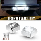License Plate Light Chrome Housings + Bulbs For Chevy Silverado GMC Sierra Rear