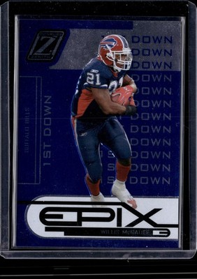 2005 Donruss Zenith #E-25 Willis McGahee Epix Blue 1st Down #/600
