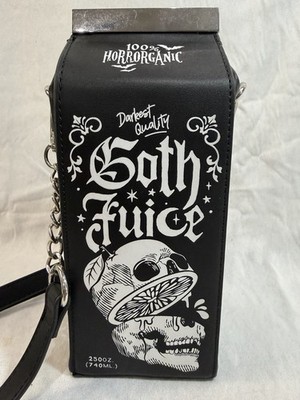 Killstar Goth Juice Carton Skull 100% Horrorganic Purse Black Grunge Crossbody