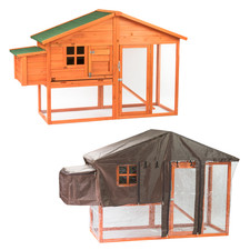 MALAGA LARGE CHICKEN COOP WITH RUN AND NEST BOX HEN DUCK RABBIT HOUSE HUTCH HOME