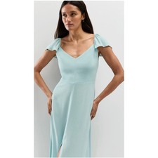 Quince Lightweight Crepe Flutter Sleeve V-neck Midi Dress XL New with Tags#6