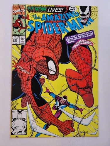 Amazing Spider-man #345, VF+ 8.5, Boomerang, Venom