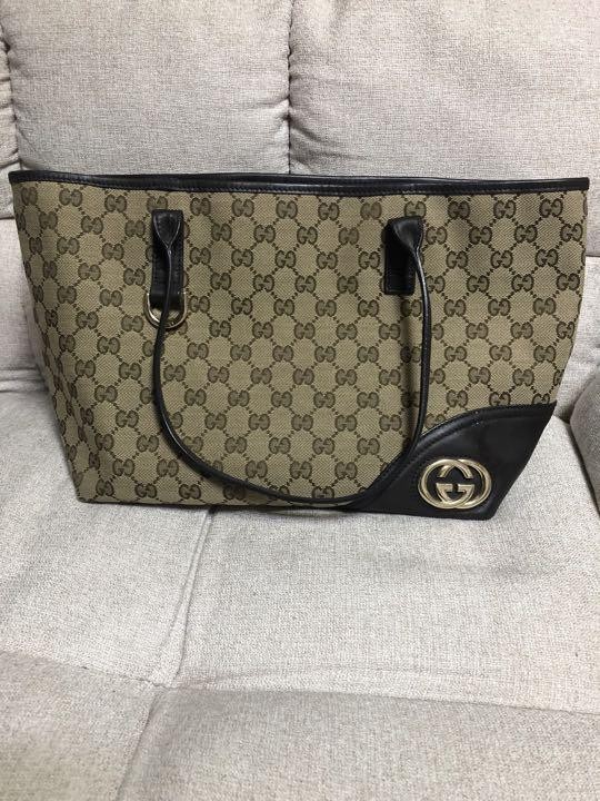 GUCCI Gucci tote bag GG canvas tote Ladies Used