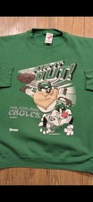 VINTAGE RARE Philadelphia Eagles NFL Green XL Sweatshirt Taz Tasmanian Devil B88
