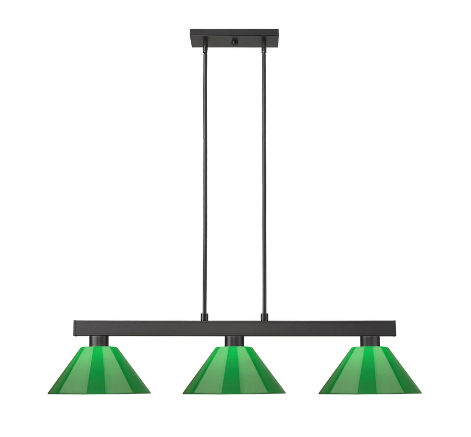 Lámpara de billar Z-Lite 152-PGR cobalto 3 luces 46" W - níquel Foto 3 de 4