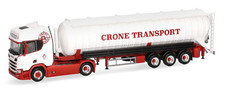 HERPA, SCANIA CR 20 HD 4x2 mit Tankauflieger CRONE HANDEL ET TRANSPORT, 1/87,...