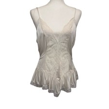 Vintage 70s Lingerie Camisole Top size Medium white lace skater skirt goth punk