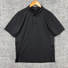 Lululemon Polo Shirt Mens Large Black Short Sleeve Performance Golf Stretch