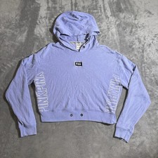PINK Victoria's Secret Womens Cropped Hoodie Size XS Logo Purple Lilac