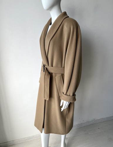 Cappotto donna Max Mara lana cashmere beige con cintura taglia US 8,UK 12,IT 42 - Foto 6 di 20