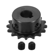 25 Chain Roller Sprocket 10mm Bore, 16 Tooth with 4x1.8mm Keyway, Black