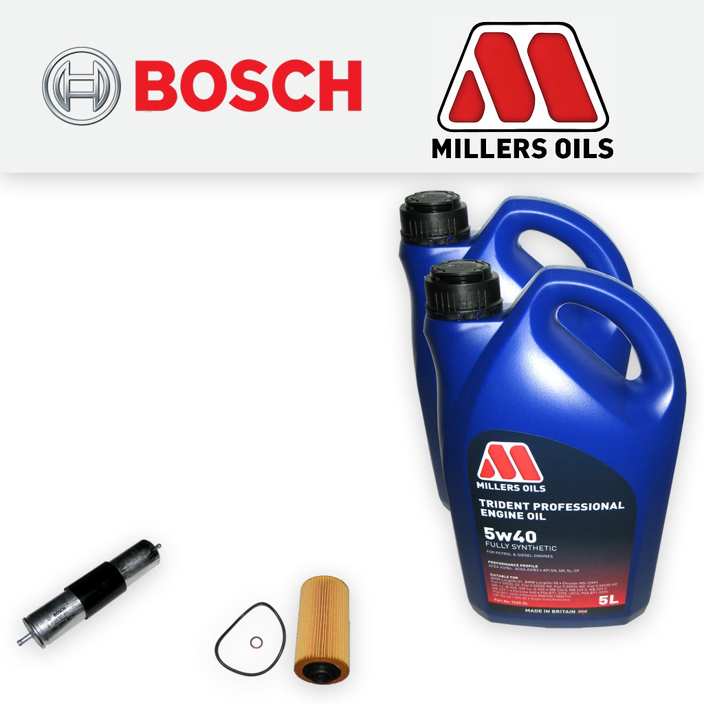 SERVICE KIT for BMW 5 SERIES (E39) 540I OIL FUEL FILTERS +FS OIL (1996-1998)