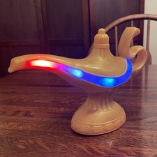 Disney Aladdin Magic Genie Lamp Battery Operated Talks Musical Gold Toy Jakks