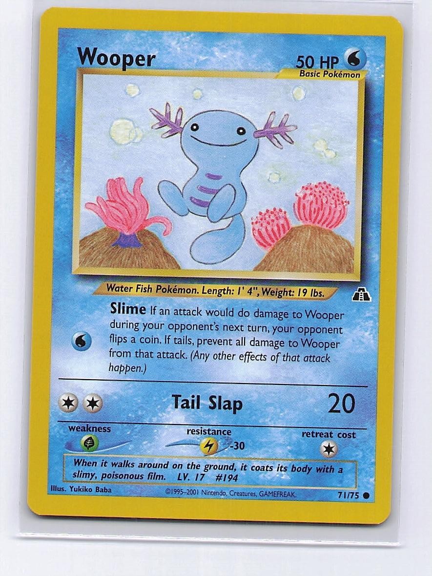 Wooper 71/75 Common Neo Discovery Pokemon Unlimited Near Mint