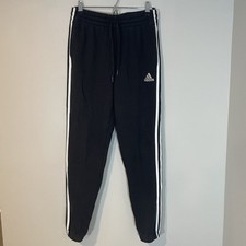 Adidas Essential Stripe Fleece Pants Sweatpants Joggers 3 Stripe Black Medium