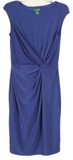 Lauren Ralph Lauren Dress Women’s 10 Purple A Line Sleeveless Ruched Stretch
