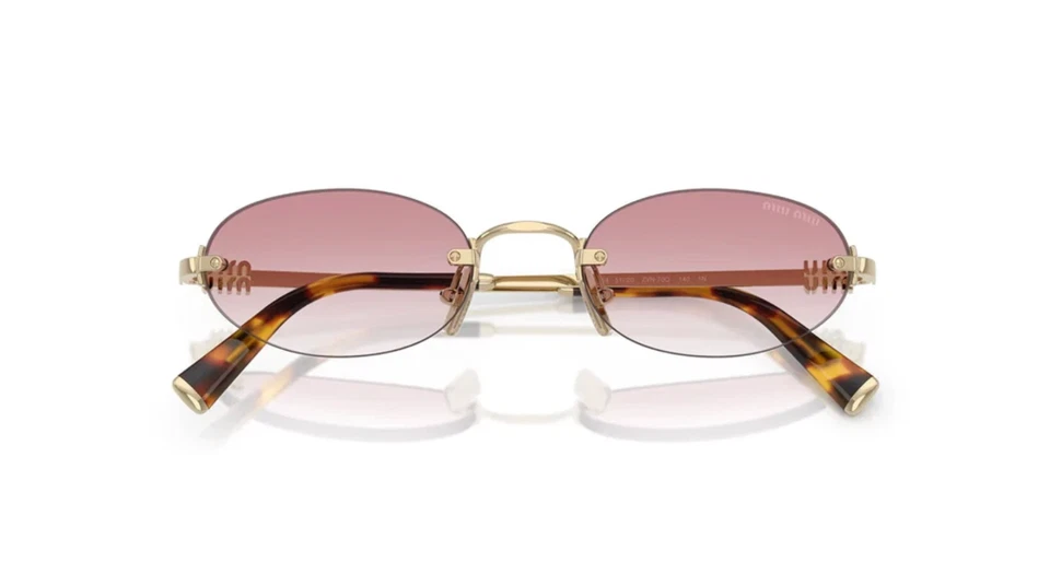 Miu Miu Logo MU A54S ZVN70O Round Sunglasses in Gold / Pink Gradient Lens - Image 4 of 4