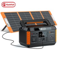 FlashFish Solar Generator P60 520Wh Portable Power Station 100W 18V Solar Panel