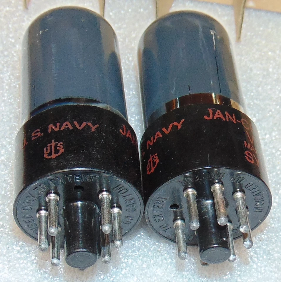 MEGA GRADE RARE US NAVY NOS MATCH PAIR SYLVANIA 6V6GT JAN CHS VT-107A USA 1950'S - Image 3 of 4