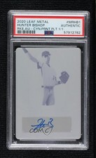 2020 Leaf Metal Rookie Printing Plate Cyan 1/1 Hunter Bishop #MR-HB1 Auto 1oq8