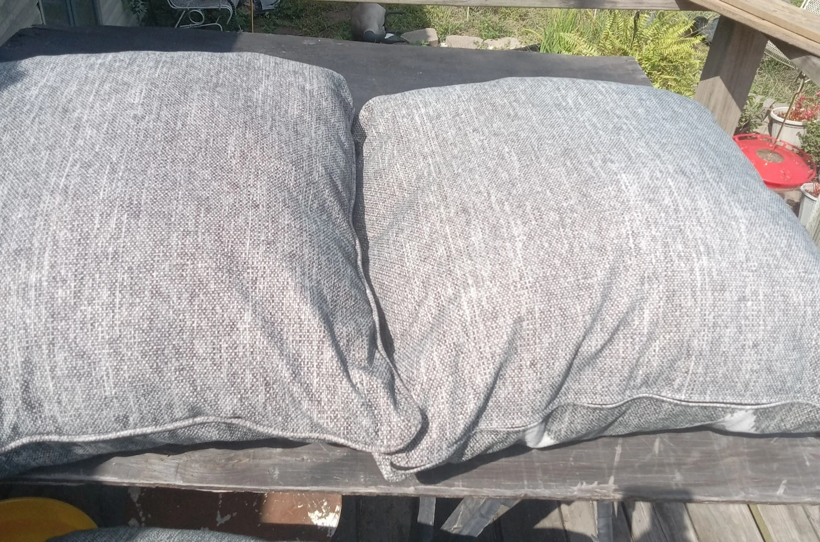 Pair of Gray Decorative Throw Pillows 24 x 24