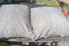 Pair of Gray Decorative Throw Pillows  24 x 24