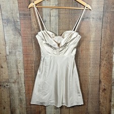 Princess Polly Champagne Satin Corset Mini Dress Cream Draped Neck Size 0