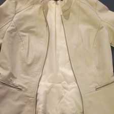 Beige Women's Zip-Up Mid-Length Jacket with Zipped Pockets Long Sleeve