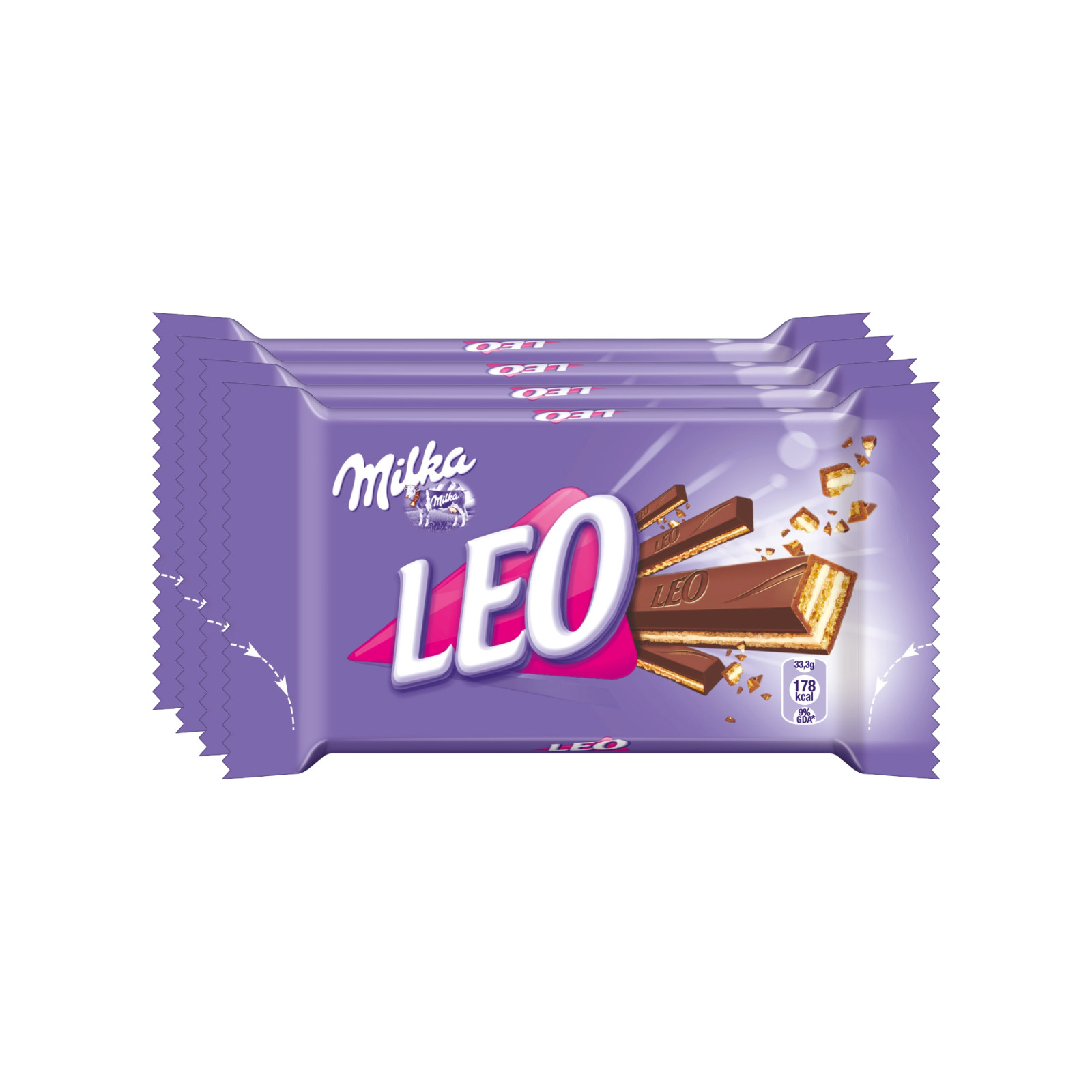 Milka chocolate bars LEO Milk Chocolate -pack of 4- FREE SHIPPING