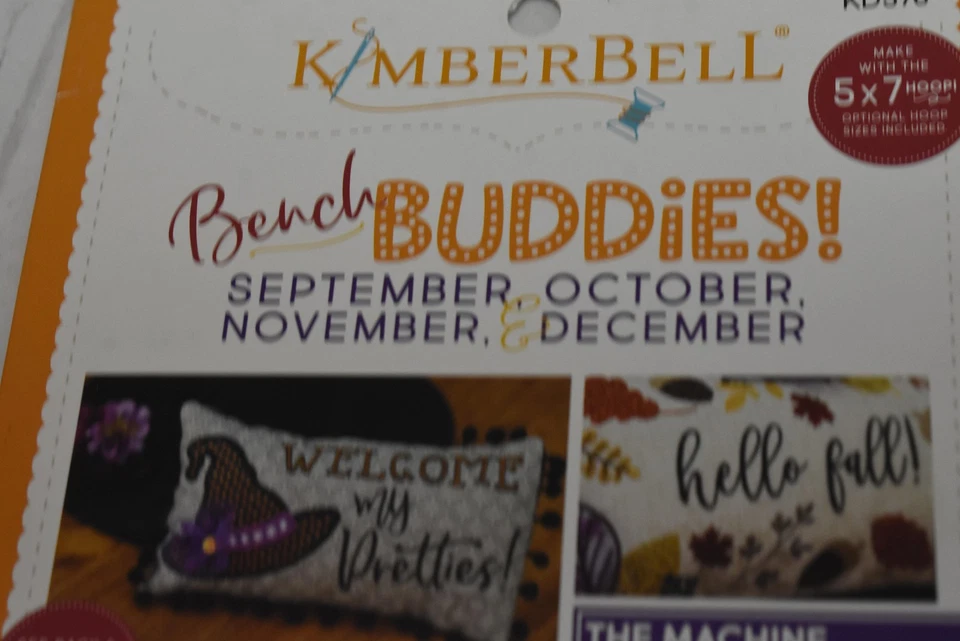 KimberBell Bench Buddies KD576 Machine Embroidery CD 5x7 Hoop Sept-Dec SVG Files - Image 3 of 4