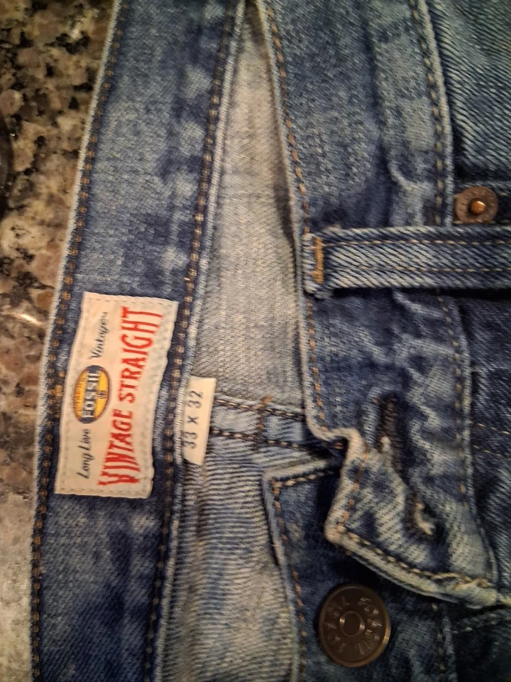 Jeans azules 33x32 vintage marca Fossil para hombre Foto 2 de 4