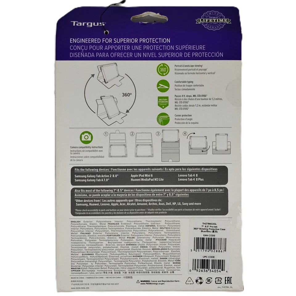 8.5" Pro-tek™ 360° Rotating Protective Case Blue/Bleu - THZ78602GL - Image 2 of 2