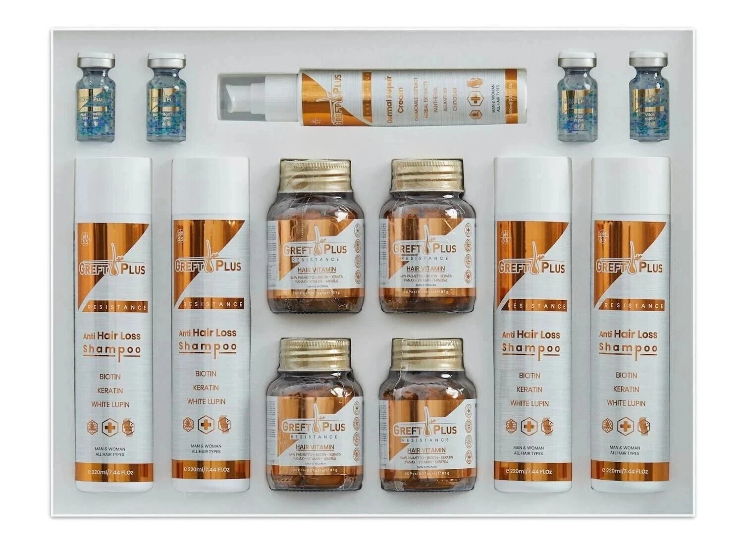 Greft Plus Hair Loss Set – 6 Month Complete Kit with Shampoo, Vitamins and Serum
Opens in a new wind