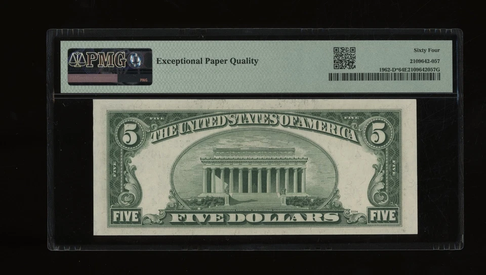 DBR 1950-A $5 FRN Cleveland STAR Fr. 1962-D* PMG 64 EPQ Serial D02476824* - Image 2 of 2