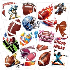 Football Temporary Tattoos 108 PCS - 18 Sheets 4.7x3in for Kids Parties - Fun