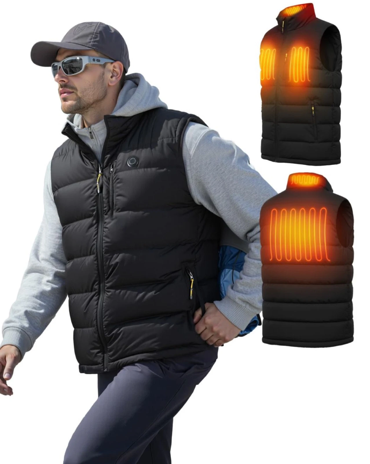 Mens Multi-Zone Heated Gilet with 16000mah Power Bank - Small (HC81)