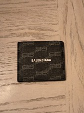 Balenciaga BB Monogram Wallet  Mens Bifold Wallet Black  Gray  Canvas
