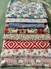 8 Vintage Feed Sack Flour Sack Cotton Fabric Lot Novelty & Flowers