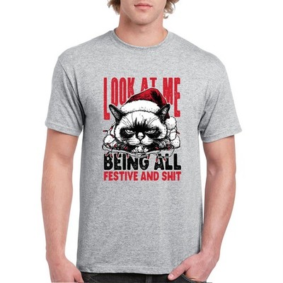 Look At Me Being Festive and Sh*t T-shirt Grumpy Cat Christmas Men's Tee