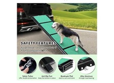 Folding Dog Ramp for SUV Cars Dog Stairs Travel Portable 67" 220lbs- Anti-Slip