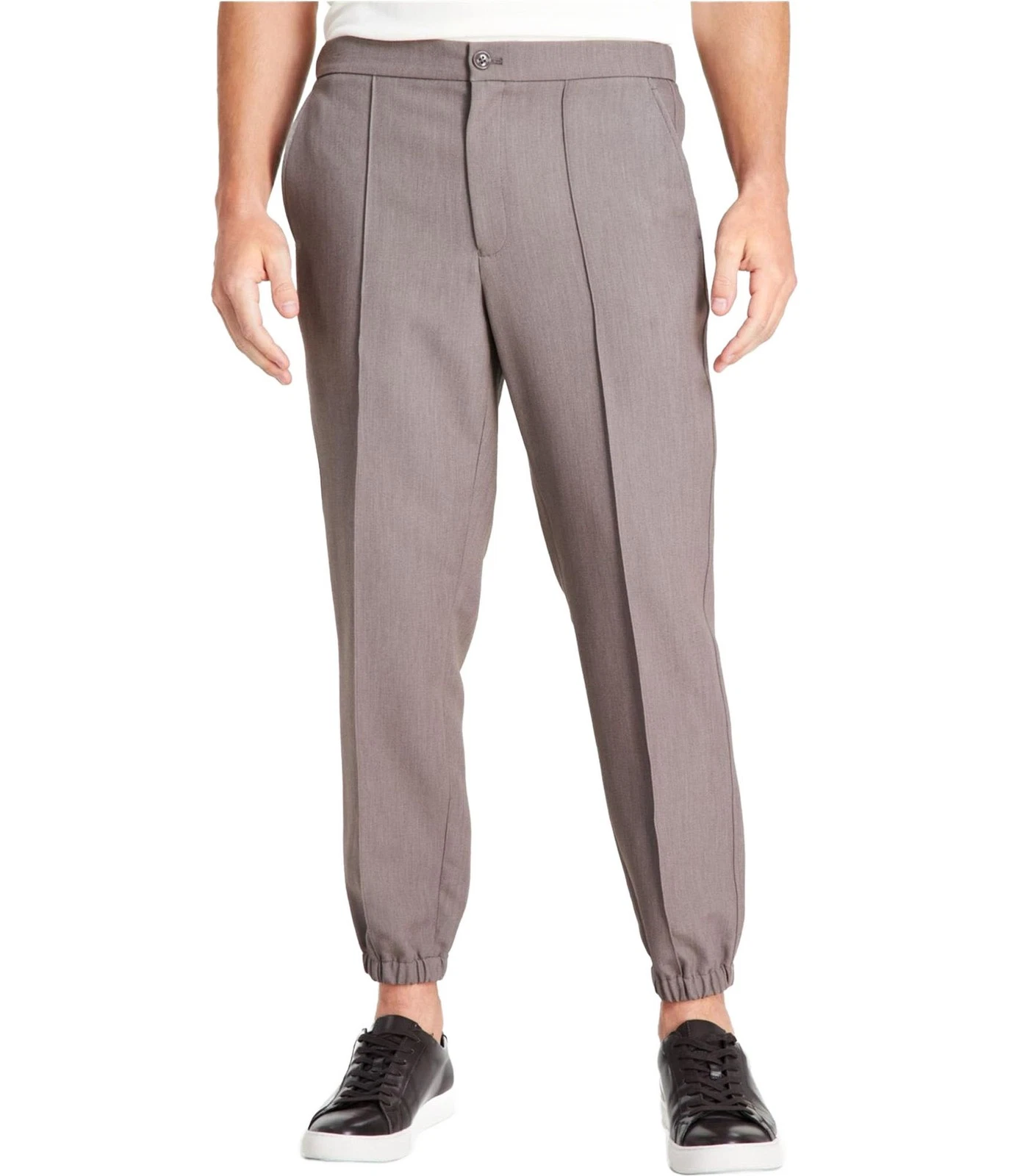 Alfani Mens Stretch Pleated Straight Leg Jogger Casual Pants, ltpasbwn, M