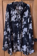 TORRID LONG SLEEVE BLOUSE CHIFFON TOP 6 6X 6XL 30 NEW