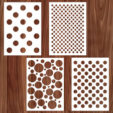 4PCS Circle Stencils for Drawing, Reusable Polka Dot Painting Stencils, Circle P