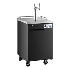 Double Tap Kegerator Beer Dispenser - Black, (1) 1/2 Keg Capacity