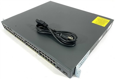 Cisco WS-C2960X-48FPD-L 48-Port Gigabit PoE+ Switch w/ Stack Module & Brackets