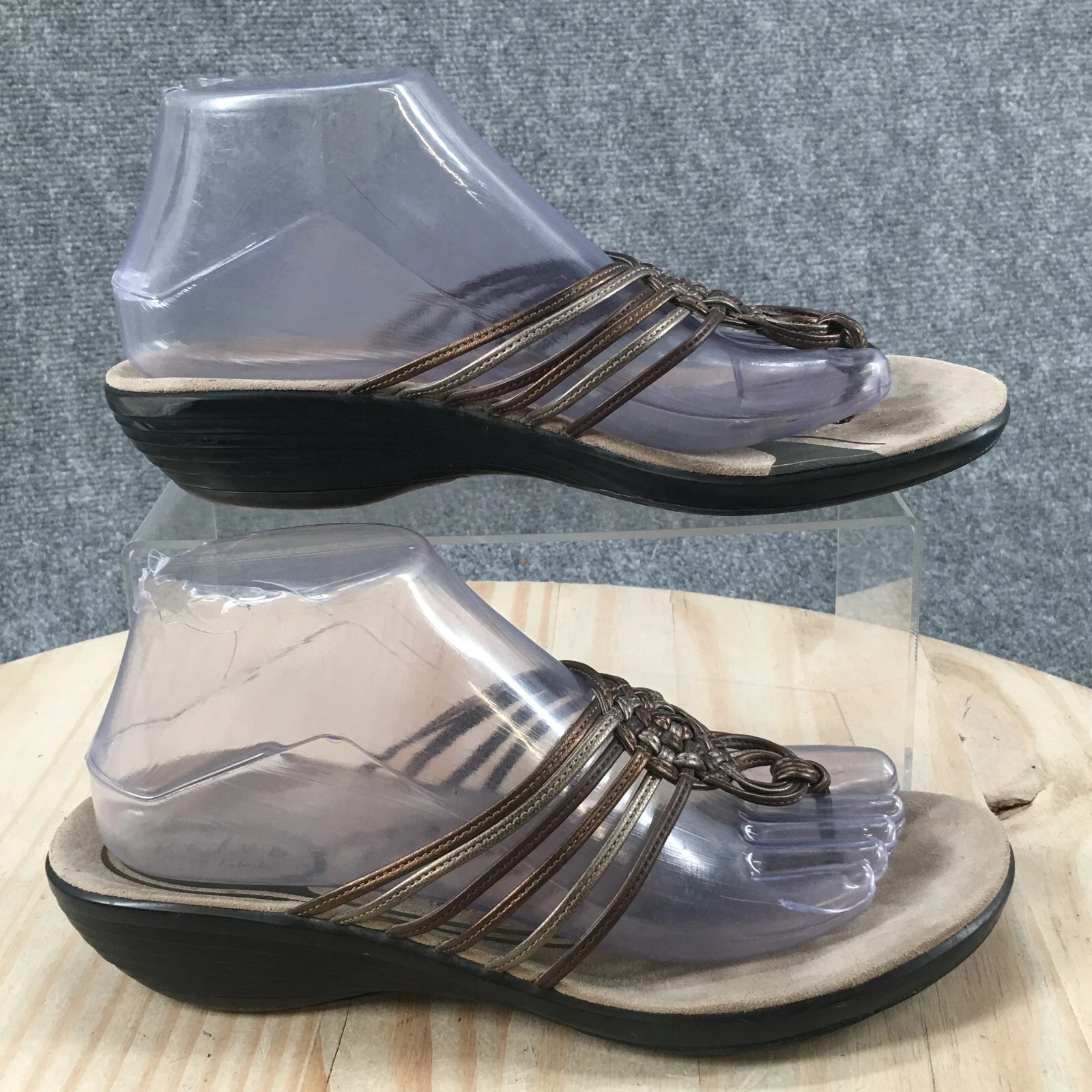 Sandali Privo By Clarks donna 8 M infradito perizoma tacchi bassi 38007 marroni slip on