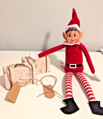 2 x Reisekoffer Elfe am Leisten Weihnachten Requisiten Zubehör Aktivitäten Ideen
