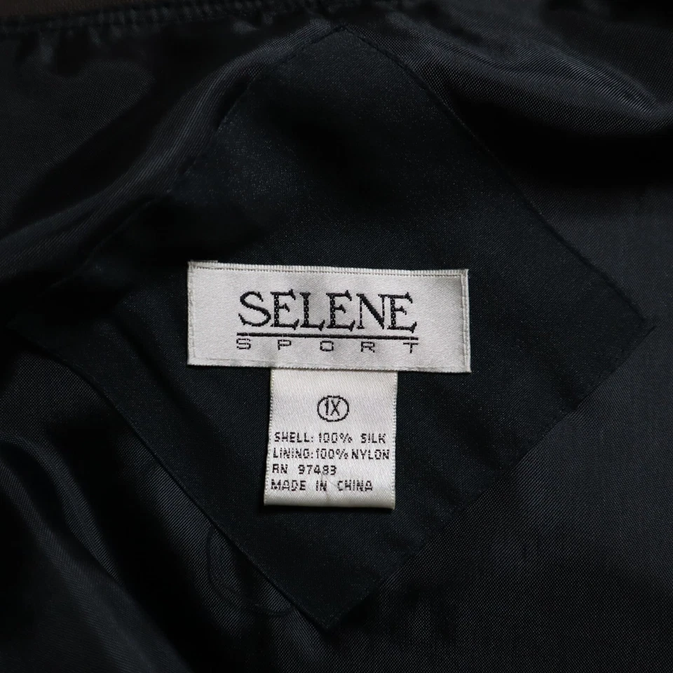 Chaqueta Bomber Selene Sport Seda Para Mujer 1X Negra Fin de Semana Atletismo Minimalista Foto 2 de 4